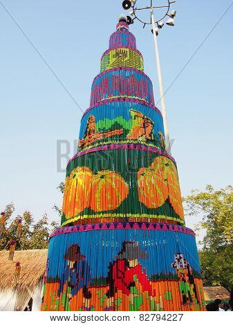 Joss Sticks  Is Decorated By Color Paper