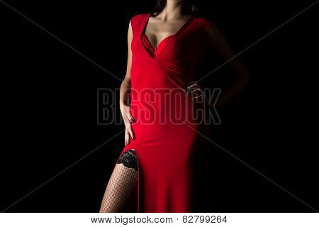 Photo Of Sexy Woman In Red Dress