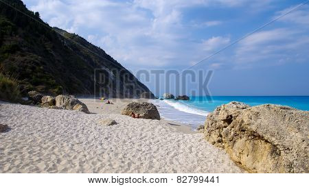 Megali Petra Beach, Lefkada Island, Levkas, Lefkas, Ionian Sea, Greece