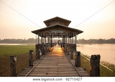 Ubein Bridge At Mandalay, Myanmar
