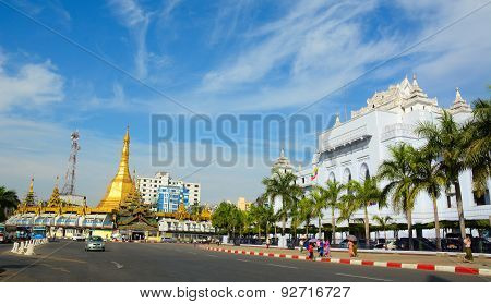 Traffic In Downtown Yangon, Myanmar