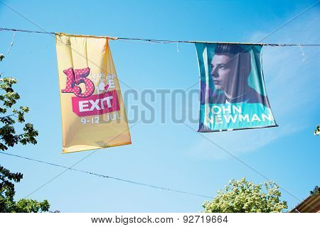 Flags Of Exit Festival 2015 In City Center Of Novi Sad