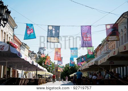 Flags Of Exit Festival 2015 In City Center Of Novi Sad