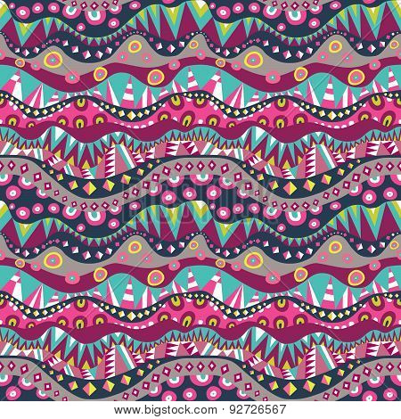 Textile Seamless Background With Aboriginal Pattern Vintage Colors