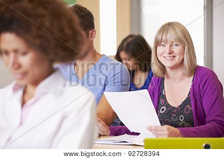 Mature Students In Further Education Class