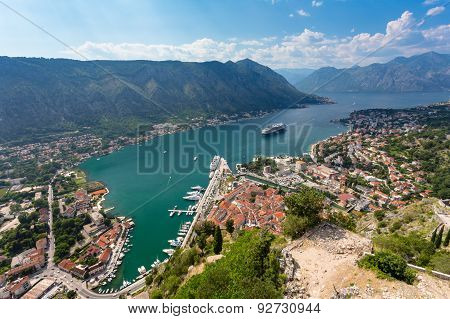 Overlooking The Bay Of Kotor In Montenegro