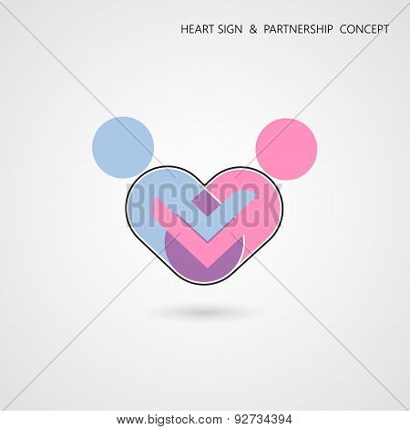 Creative Heart Shape And Human Symbol With Business Concept.