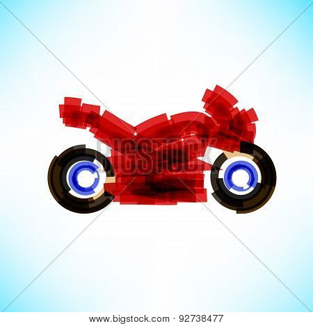 Motorcycle abstract emblem