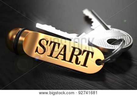 Start written on Golden Keyring.
