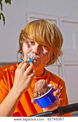 Boy Enjoys Icecream