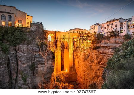 Ronda, Spain at Puente Nuevo Bridge.