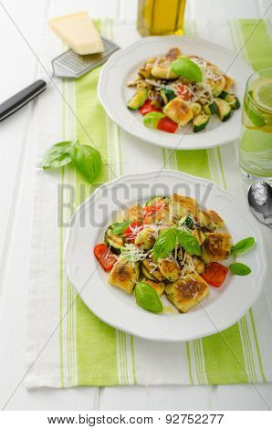 Homemade Gnocchi With Mediterranean Vegetables