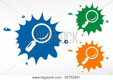Vector Search Color Blot Icon. Design Element.