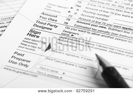 Tax Form Financial Concept