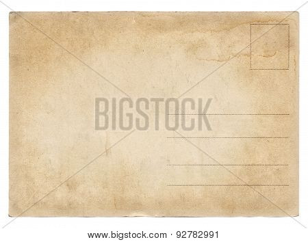 Blank Old Vintage Postcard Isolated