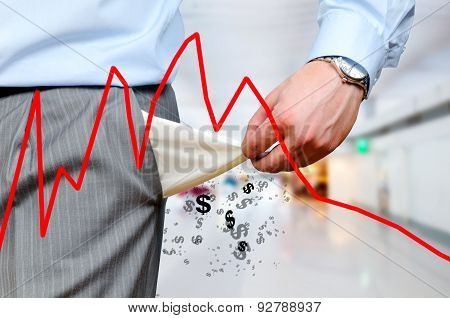 Man pulling out empty pockets