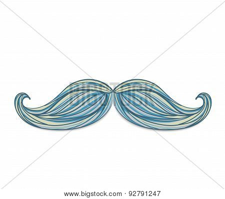 Vintage mustache isolated on white background