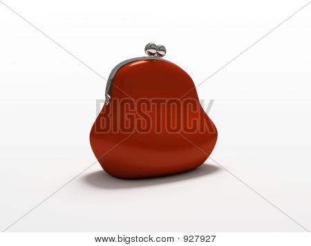 흰색 바탕에 고립 빨간 지갑