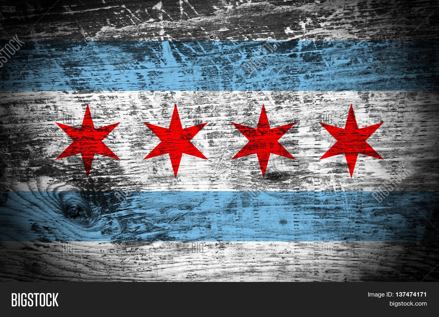 Chicago Flag On Old Image & Photo (Free Trial) Bigstock