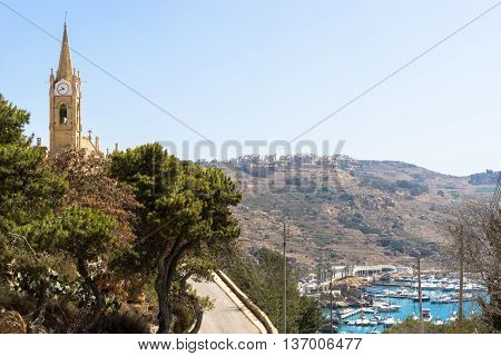 Mġarr is town and harbour at the east end of Gozo Malta.