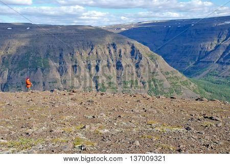 The Putorana Plateau. Plains gorges and cliffs