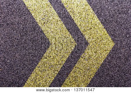 Tarmac With A Double Yellow Cheveron Design
