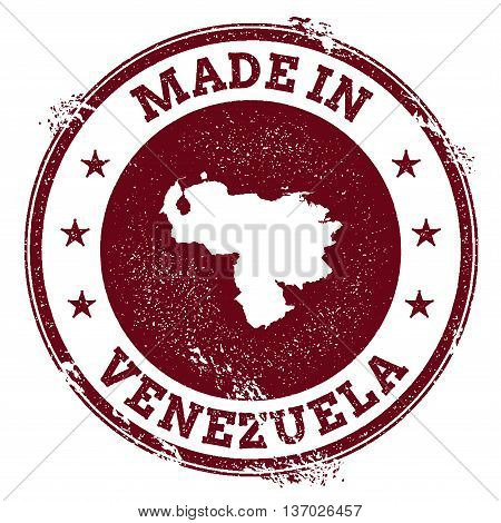 Venezuela, Bolivarian Republic Of Vector Seal. Vintage Country Map Stamp. Grunge Rubber Stamp With M