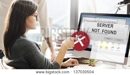 Server Not Found Error Inaccessible Concept