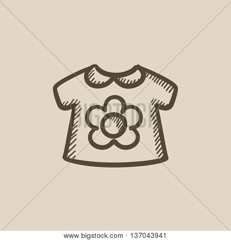 Baby loose jacket vector sketch icon isolated on background. Hand drawn Baby loose jacket icon. Baby loose jacket sketch icon for infographic, website or app.