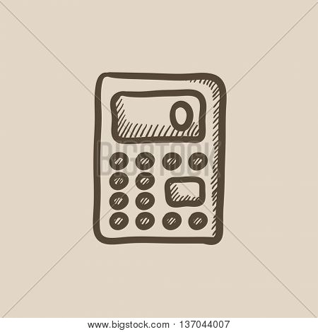 Calculator  vector sketch icon isolated on background. Hand drawn Calculator  icon. Calculator  sketch icon for infographic, website or app.