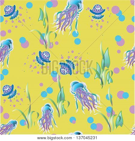 Vector. The Medusa pattern on yellow background