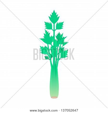 celery stem isolated on white background. concept of spring culinary, greenery, gourmet cuisine, vegetative smoothie, nourishment, balanced invalid food. flat style modern design vector illustration