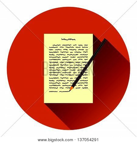 Sheet With Text And Pencil Icon