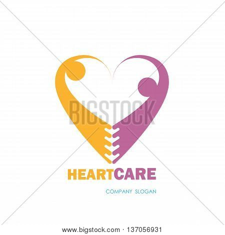 Health care & Medical symbol with heart shape.Heart Care logovector logo template.Vector illustration