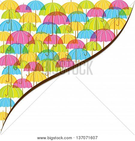 colorful monsoon banner design by umbrella vector