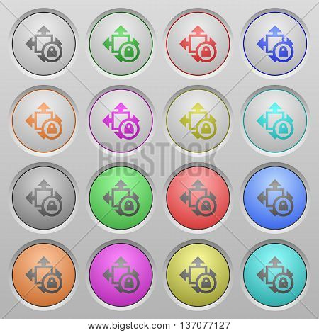 Set of Size lock plastic sunk spherical buttons.
