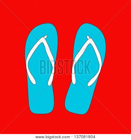 Pair of flip-flops. Vector illustration. retro style