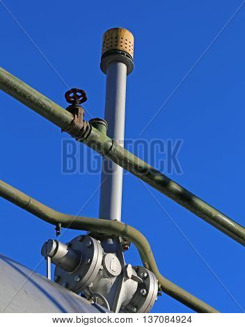 Vent Valve Above The Great Underpressure Container For The Gas