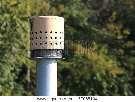 Vent Pipe Above The Cylinder For The Storage Of Natural Gas