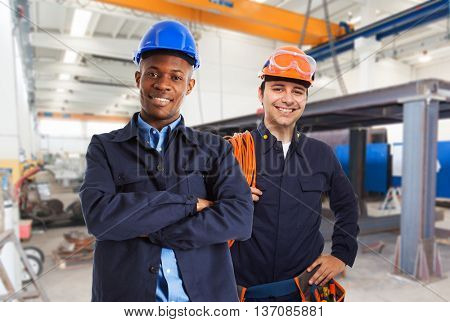 Portrait of workers in a factory