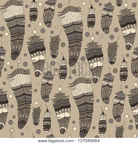 Seamless Pattern With Feather