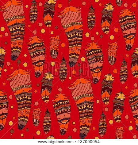 Seamless Pattern With Feather