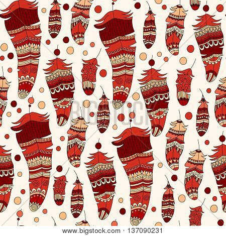 Seamless Pattern With Feather