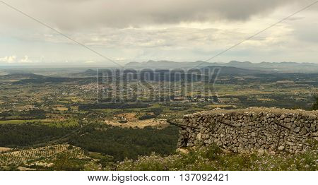 Clouds Over The Albenya Valley With Tramuntana Mountains Near Randa, Mallorca, Balearic Islands, Spa
