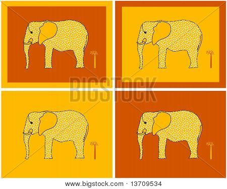 Uw keuze van vier olifant ontwerpen boompictogram baobab leuk.