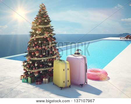 A different Christmas, we change the snow and cold. 3d rendering