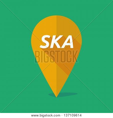 Long Shadow Map Mark Icon With    The Text Ska