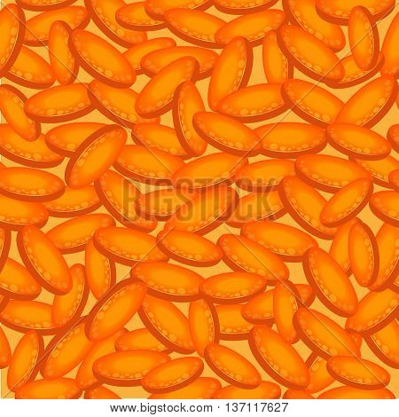 orange carrot seamless with orange slices vector