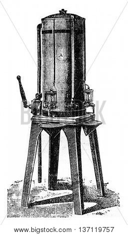 Esterifying, vintage engraved illustration. Industrial encyclopedia E.-O. Lami - 1875.