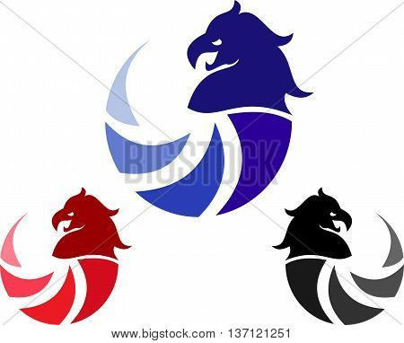 stock logo abstract eagle head icon illustration